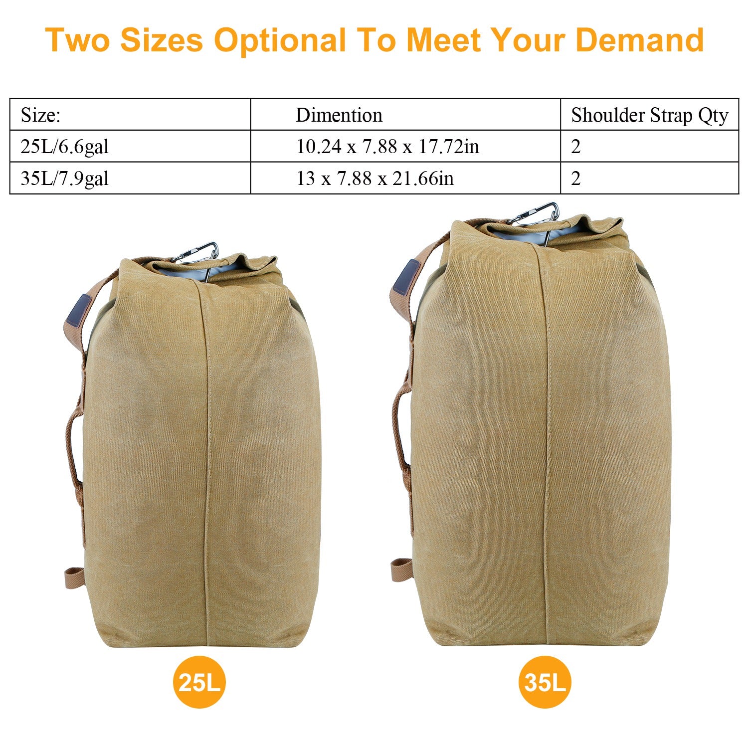 Canvas Backpack Outdoors 25L Travel Laptop Bag Camping Hiking Tactical Military