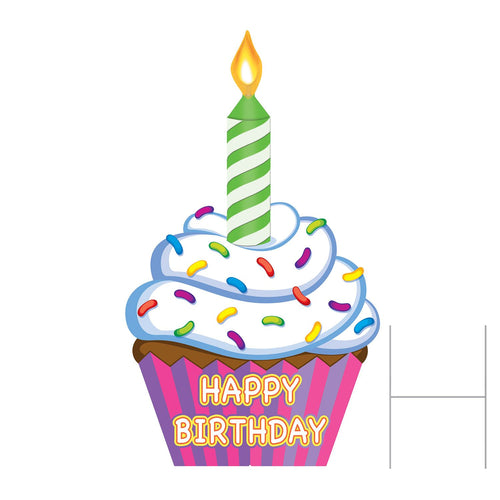 Plastic Jumbo Cupcake Yard Sign