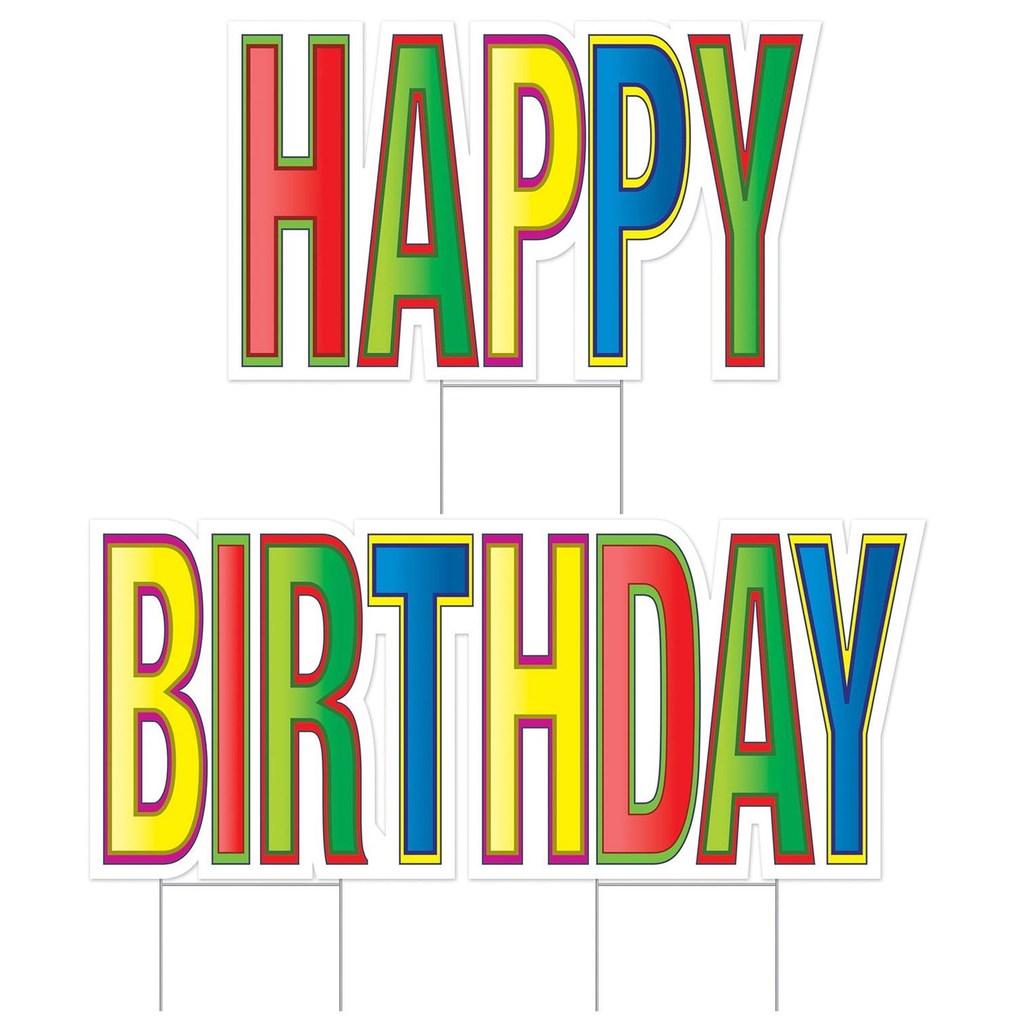 Beistle All Weather Jumbo Happy Birthday Yard Sign Set | Party Supply