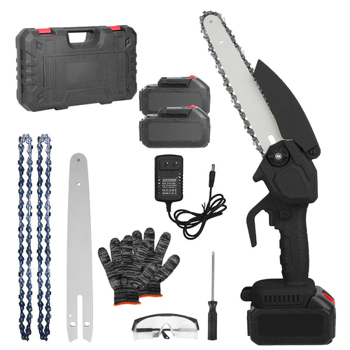 Electric Mini Chainsaw Portable Handheld Cordless Small Chain Saw Battery 0044