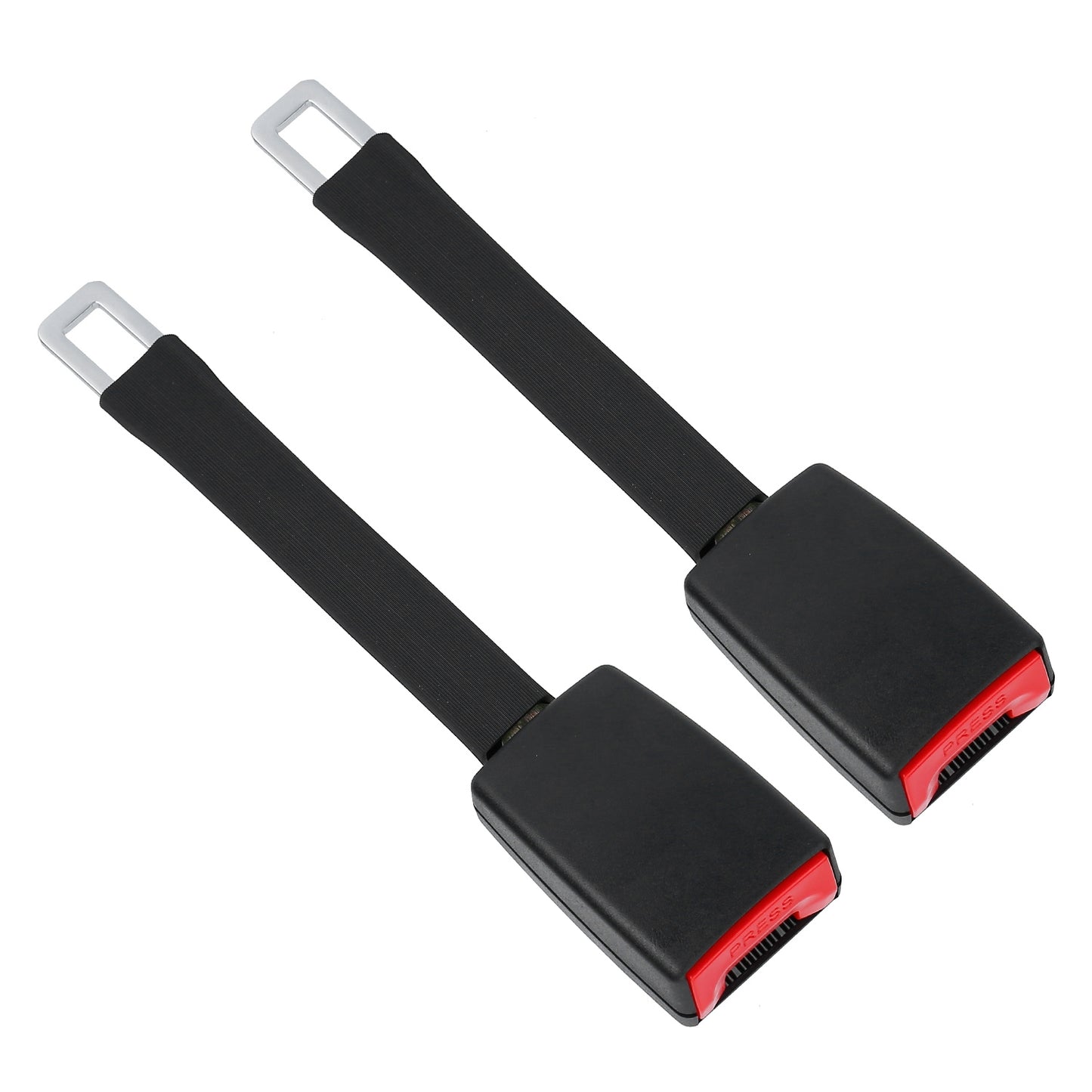 2Pcs Car Seat Belt Extender 9in Buckle Tongue Webbing Extension Safety Belt