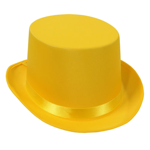 Beistle Yellow Satin Deluxe Top Hat - General Occasion | Party Supply