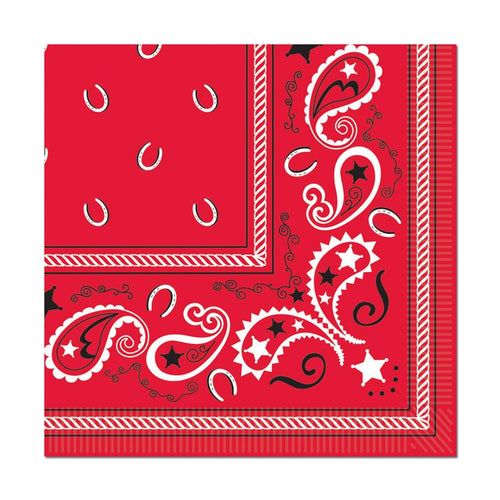 Beistle Bandana Beverage Napkins - Western | Party Supply | Decoration