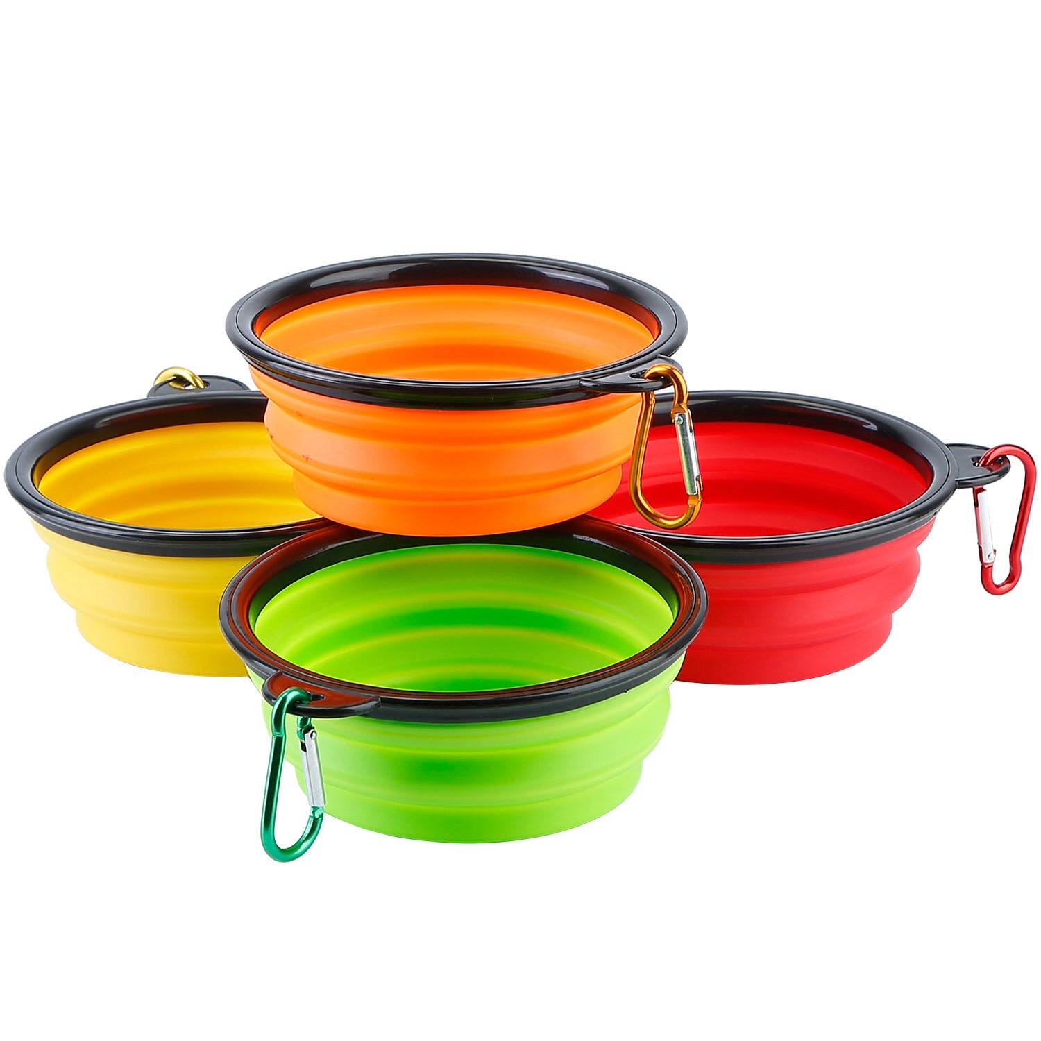 4Pcs Silicone Collapsible Dog Bowls BPA Free Travel Dog Bowl Foldable Cat Dog