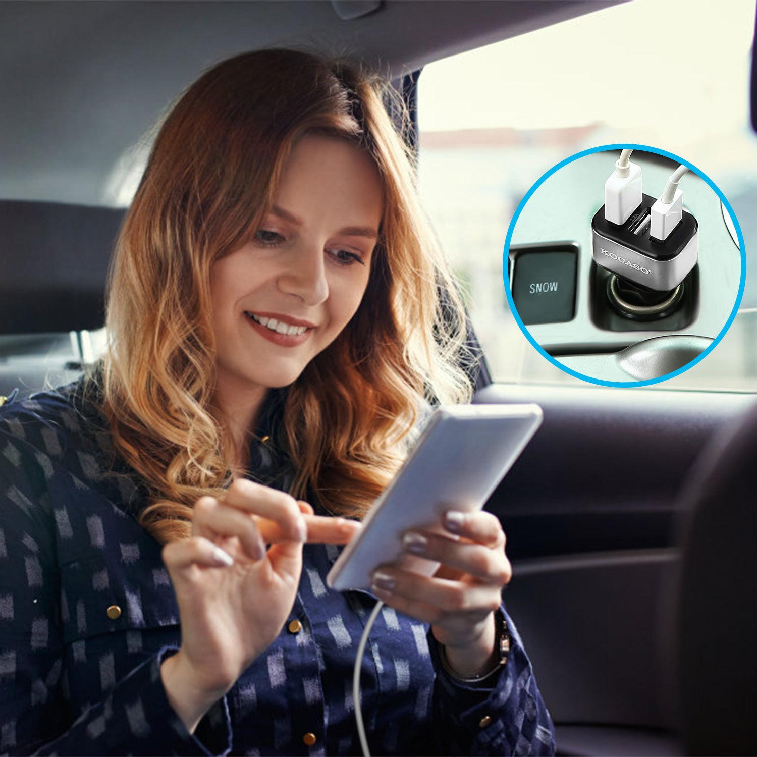 USB Car Charger 30W 5.5A 3 USB Port Cigarette Lighter Charger Adapter For