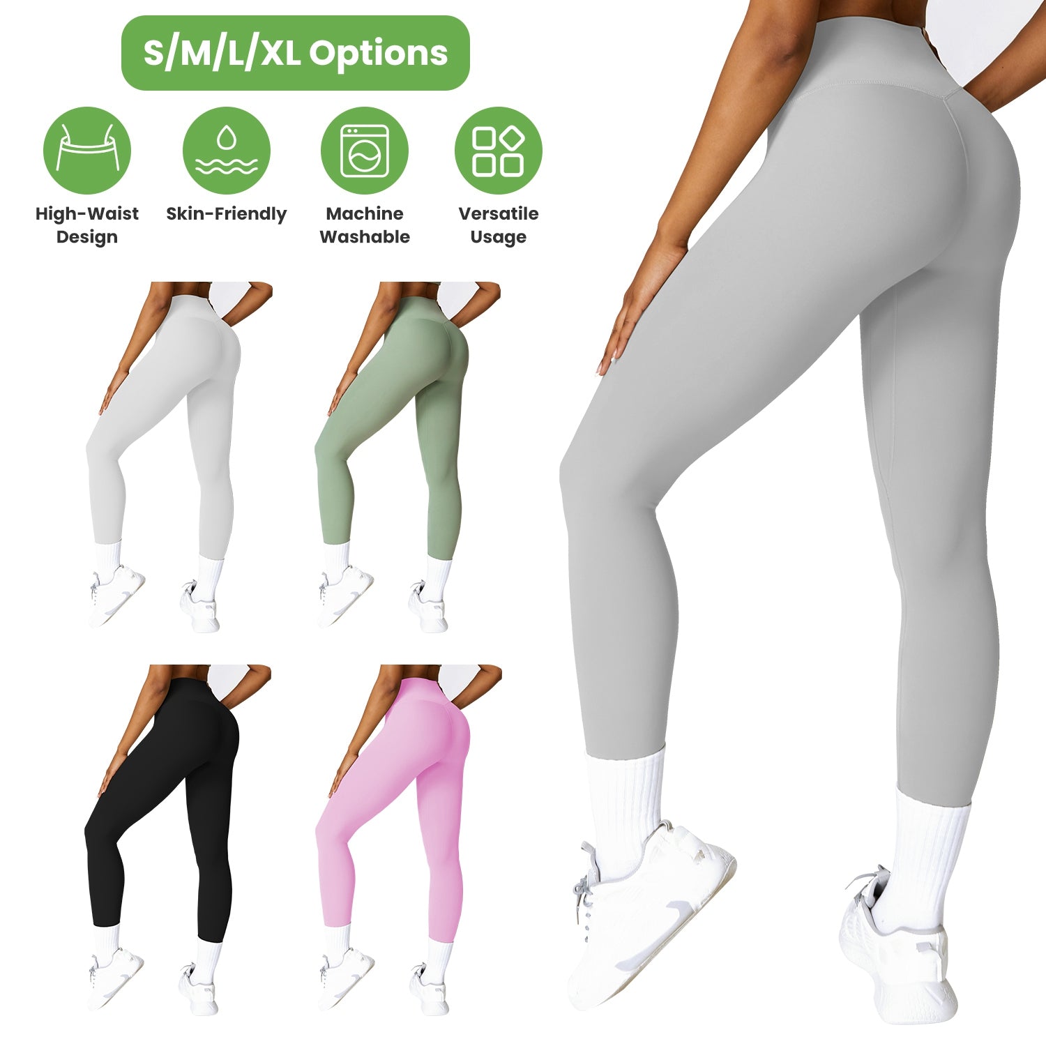Women s High Waist Workout Leggings Tummy Control Compression Yoga Tight Pants