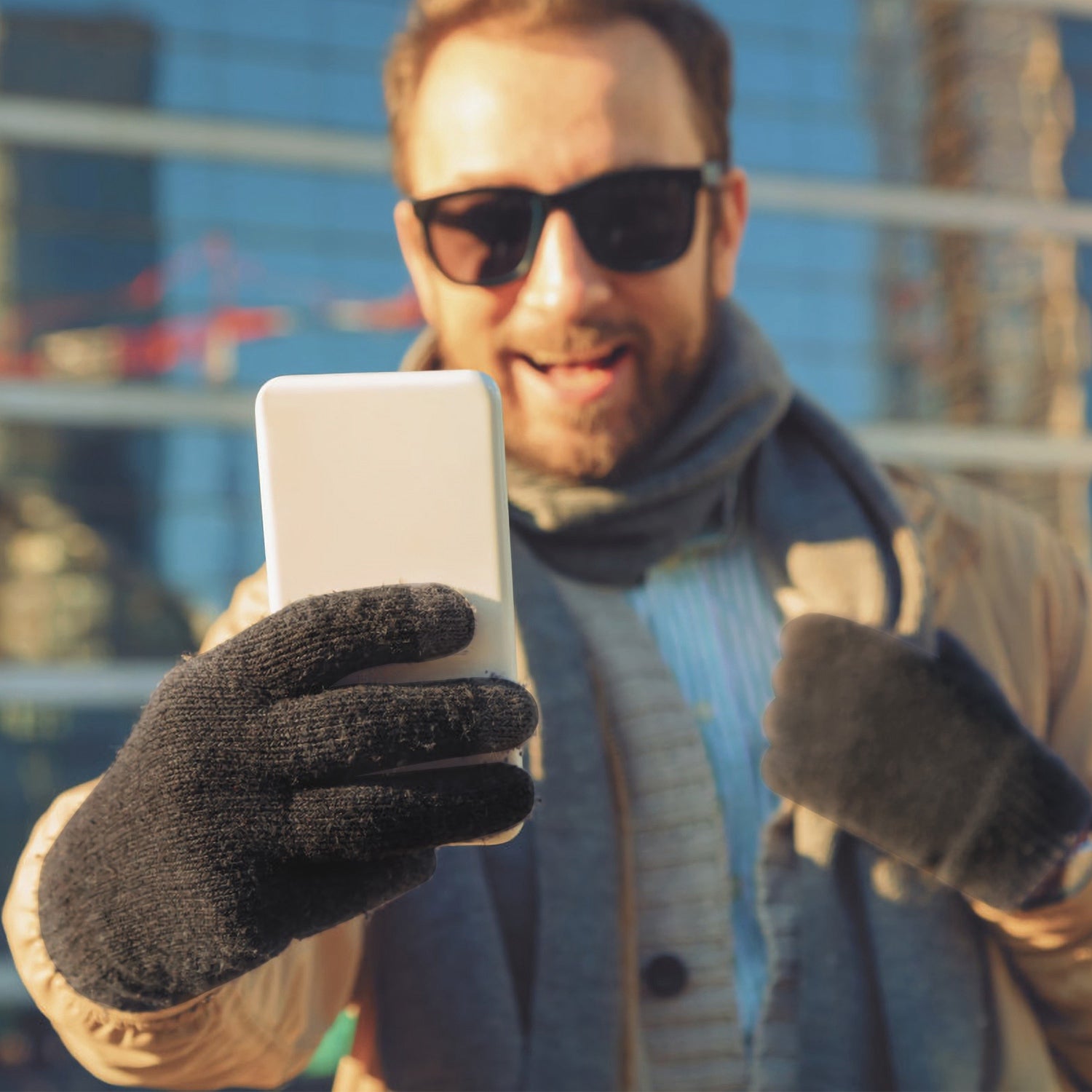 Unisex Touch Screen Gloves Full Finger Winter Warm Knitted Gloves For Warmth