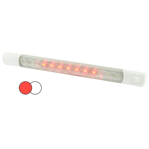 Hella Marine Surface Strip Light w/Switch - White/Red LEDs - 12V [958121001]