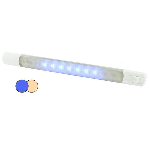 Hella Marine Surface Strip Light w/Switch - Warm White/Blue LEDs - 12V [958121111]