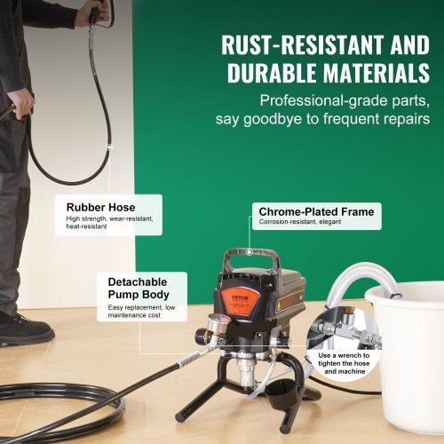950W Stand Airless Paint Sprayer 3000PSI High Efficiency Electric Airless