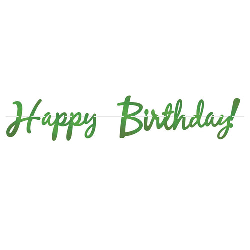 Beistle Foil Happy Birthday Streamer - Green | Party Supply | Decoration