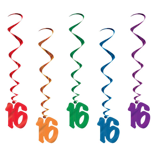 Beistle 16th Whirls - Sweet 16 | Party Supply | Decoration