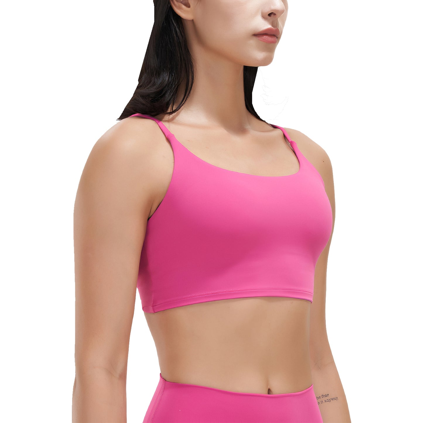 Women Strap Sport Bras Padded Strappy Crop Square Neck Low Impact Bras Sexy