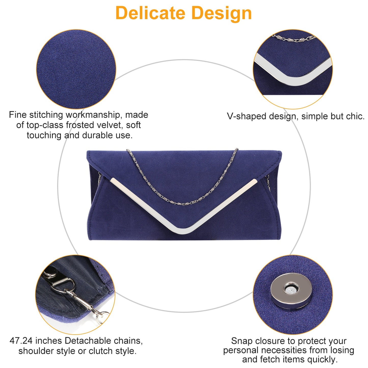 Women Clutch Wallet Bags For Party Wedding Soft Handbag Portable Thin Envelop