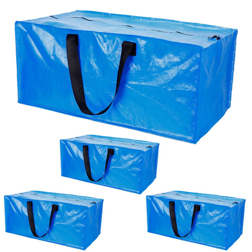 4Pcs Moving Bags Heavy Duty Container Reusable Plastic Totes Blue Moving Bin