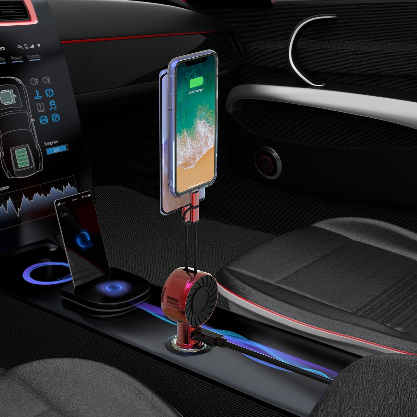 21W 3 In 1 Retractable Car Charger Fast Car Charger Mini Car Phone Charger with
