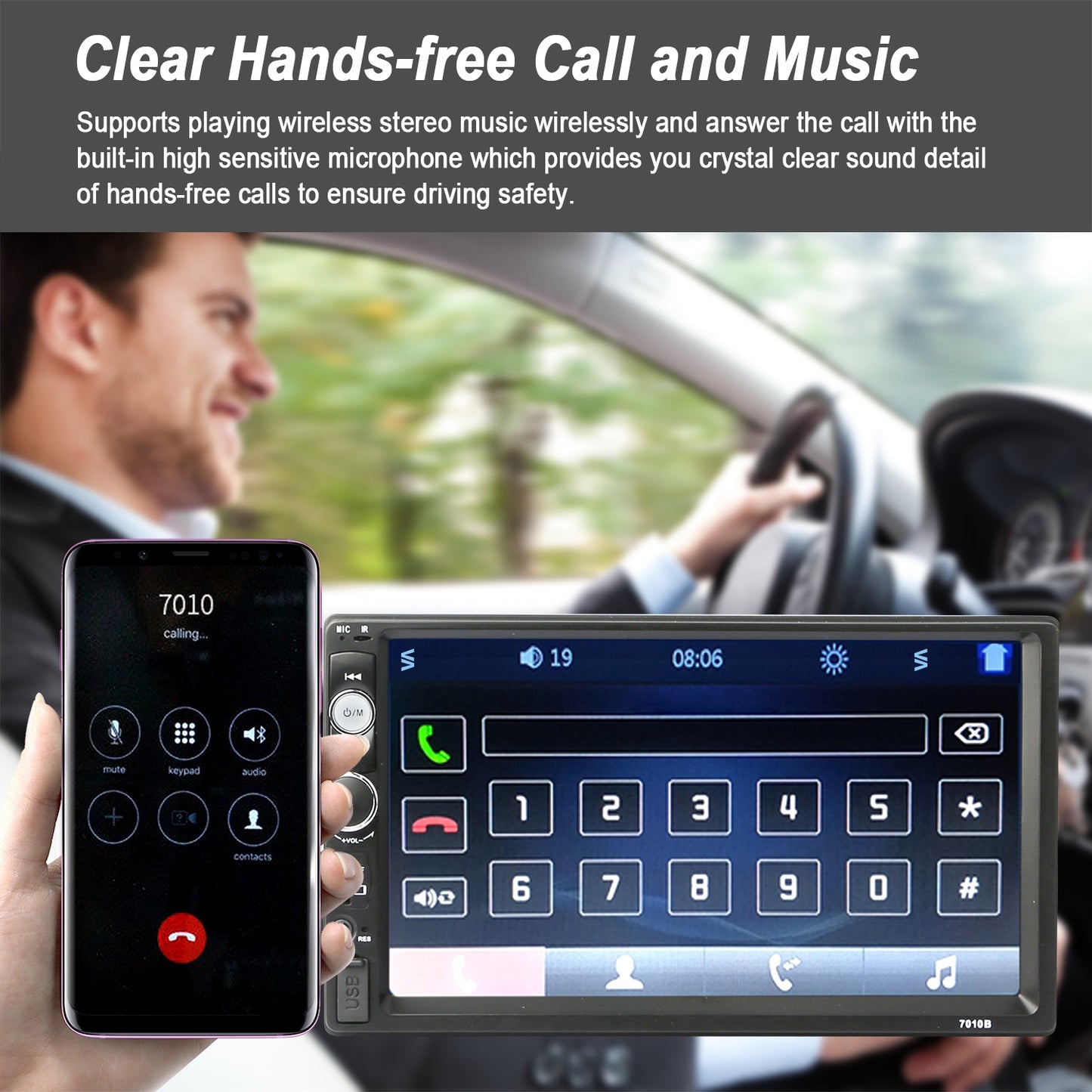 iMounTEK 7 Inches Universal Wireless Car MP5 Player 1080P Video Player Stereo