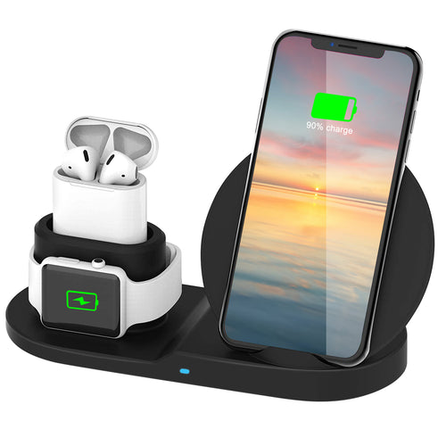 Wireless Charger 10W Fast Charging Station For iPhone Apple iWatch Series