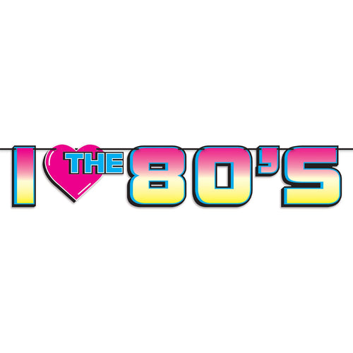 Beistle I Love The 80's Streamer | Party Supply | Decoration
