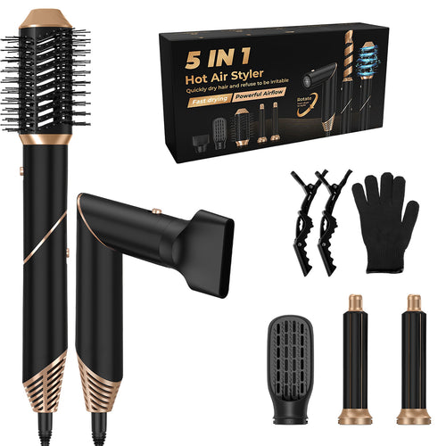 5 In 1 Hot Air Styler Straightener Curler Dryer Automatic Wrap Styler Hair