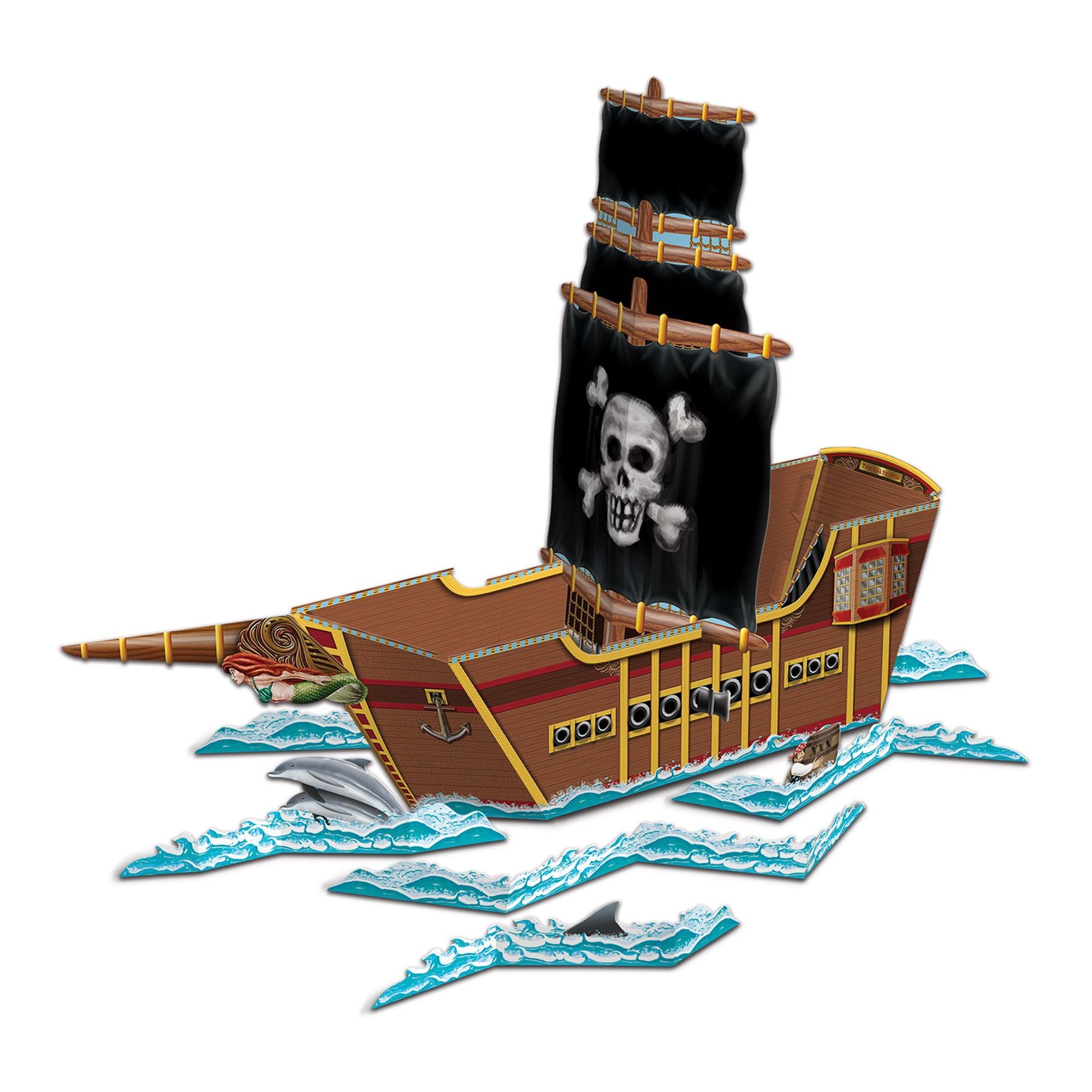 Beistle Pirate Ship Centerpiece - One per package | Party Supply | Decoration