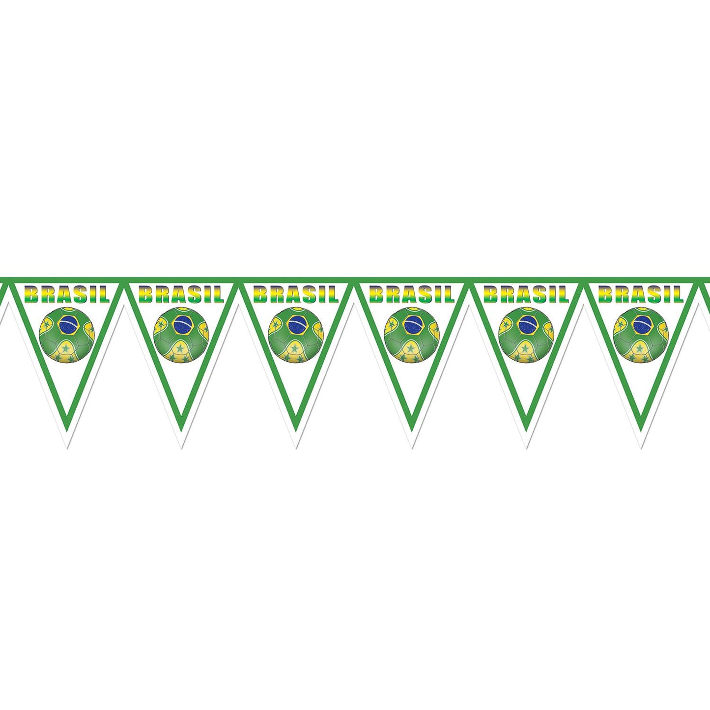 Beistle Brasil Soccer Pennant Banner | Party Supply | Decoration