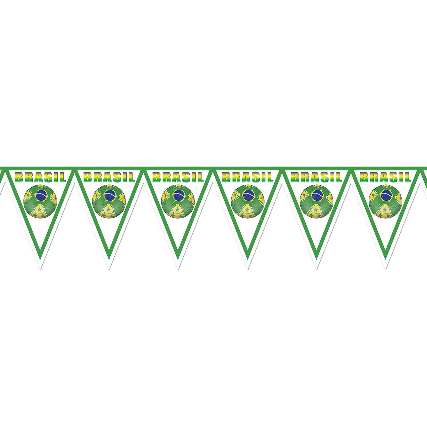Beistle Brasil Soccer Pennant Banner | Party Supply | Decoration