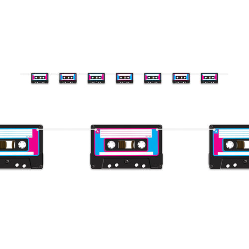 Beistle Cassette Tape Streamer - 80's | Party Supply | Decoration