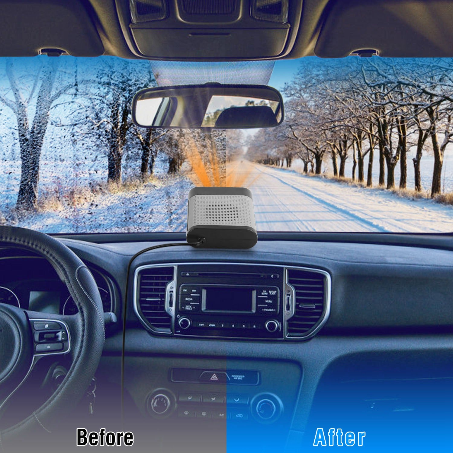 12V 150W Portable Car Heater Heating Fan 2 in 1 Defroster Defogger Demister