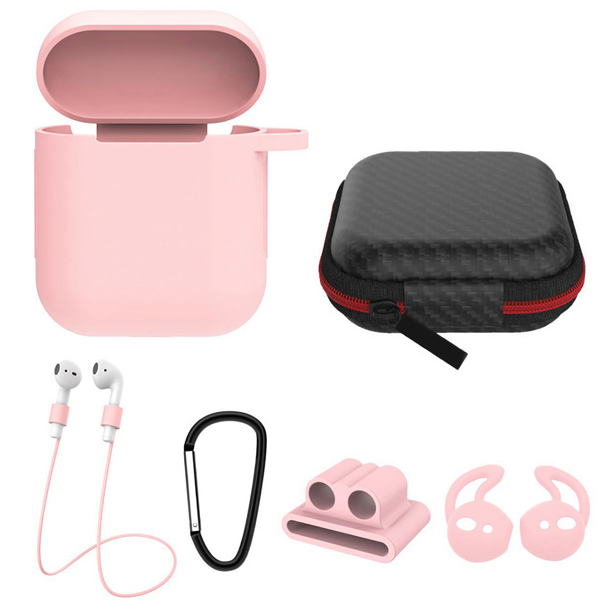 Silicone Case for Apple AirPod 1 2 AirPods Protective Cover Skin w/Strap Ea 3992