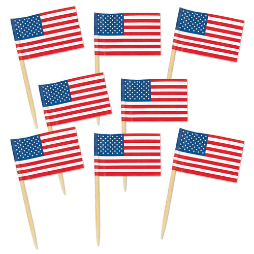 Beistle U.S. Flag Picks - Patriotic | Party Supply | Decoration