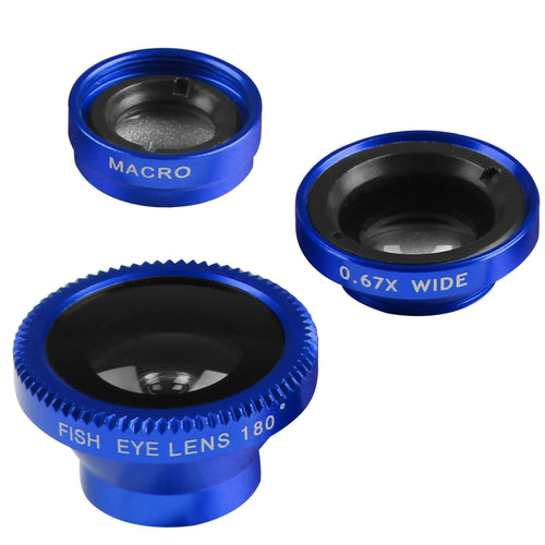 Phone Camera Lens Kit Magnetic 180°Fisheye Lens 0.67xWide Angle 10X Macro Lens