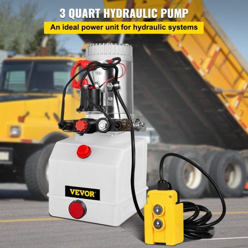 3 Quart Double Acting Hydraulic Pump Dump Trailer 12v Unit Pack Control Kit