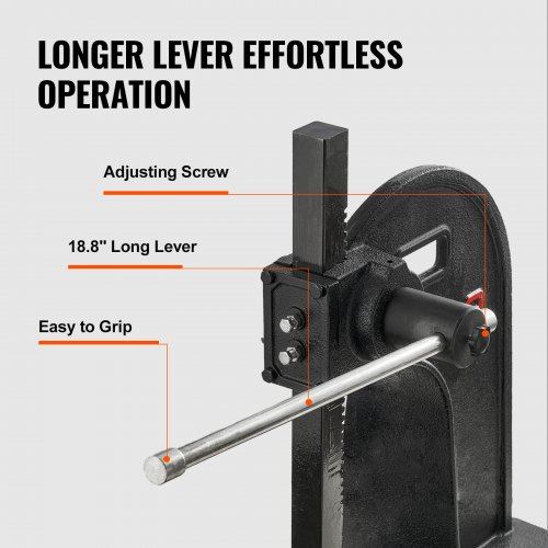 Arbor Press 3 Ton Manual Arbor Press 12.2" Maximum Height Cast Iron Heavy-dut