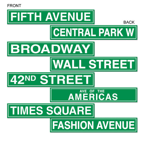 Beistle NYC Street Sign Cutouts - Awards Night | Party Supply | Decoration