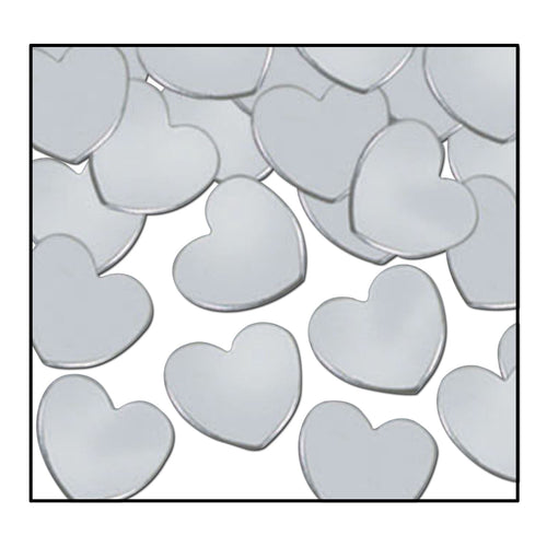 Beistle Silver Fanci-Fetti Hearts - General Occasion | Party Supply