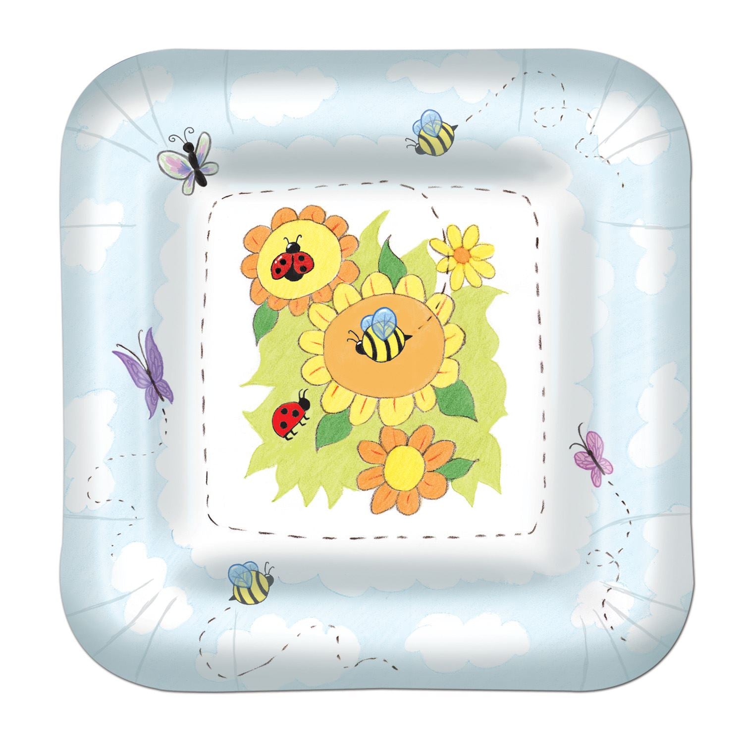 Beistle Garden Plates - Baby Shower | Party Supply | Decoration
