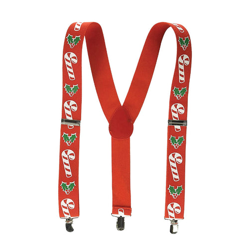 Beistle Candy Cane and Holly Suspenders - Christmas/Winter | Party Supply