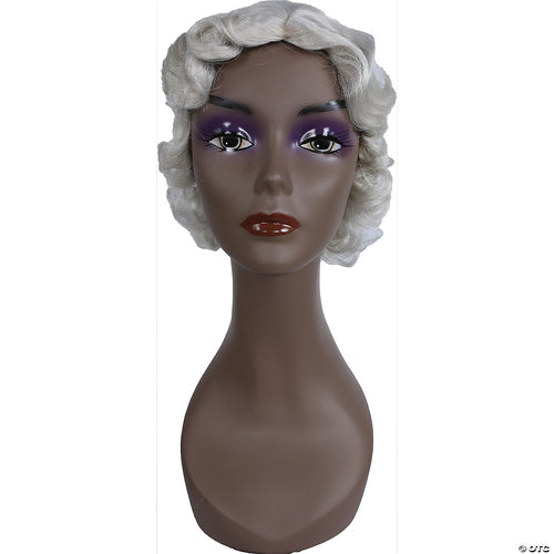 Womens Fingerwave Fluff Wig | White