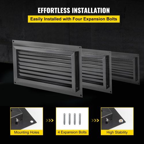 Flood Vent, 8" Height x 16" Width Foundation Flood Vent, to Reduce Foundation