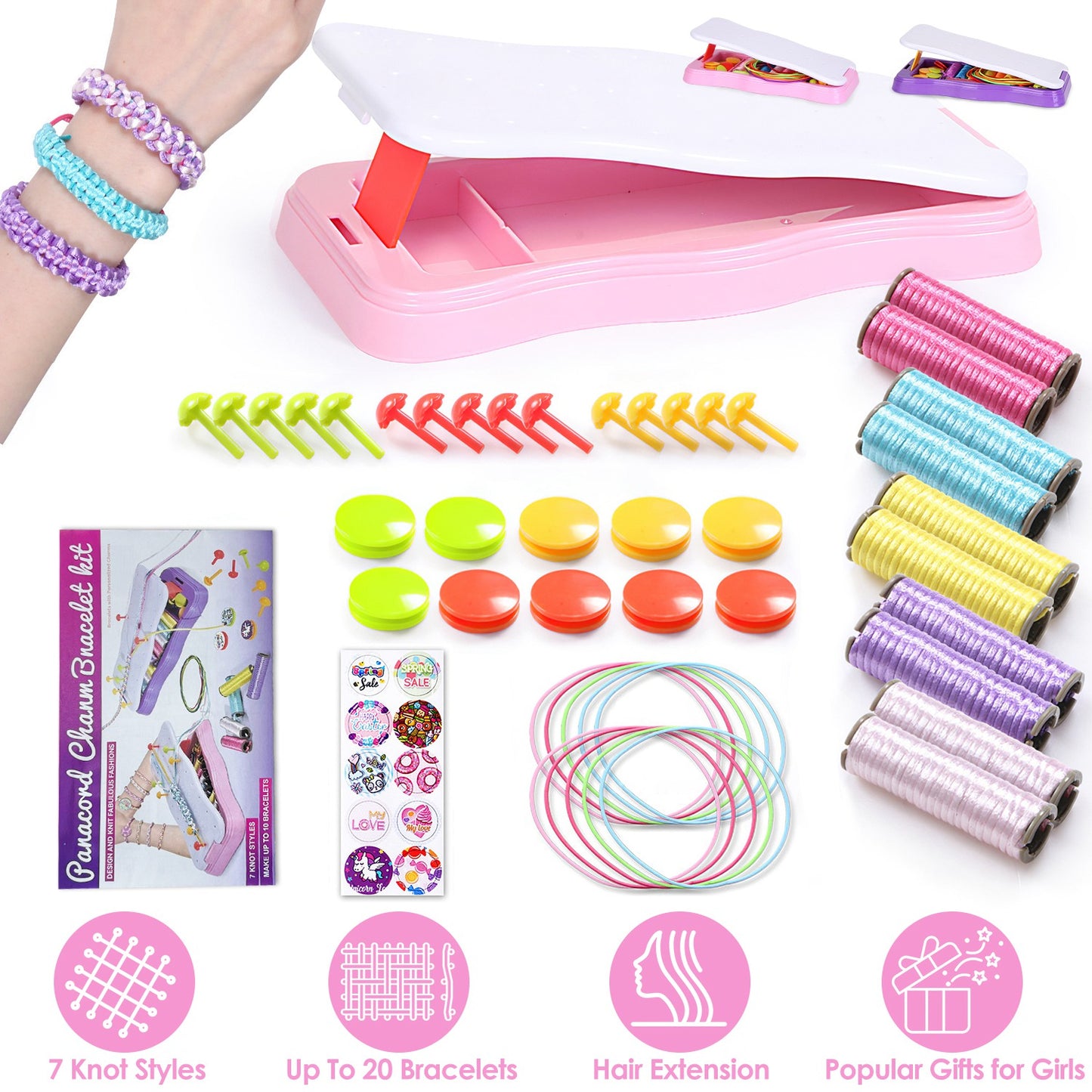 Bracelet Making Kit DIY Arts and Crafts Toys Kids Travel Activity Set Birthday
