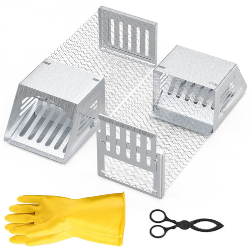 2Pcs Humane Mouse Trap Cage No Assembly Need Automatic Continuous Rat Trap with