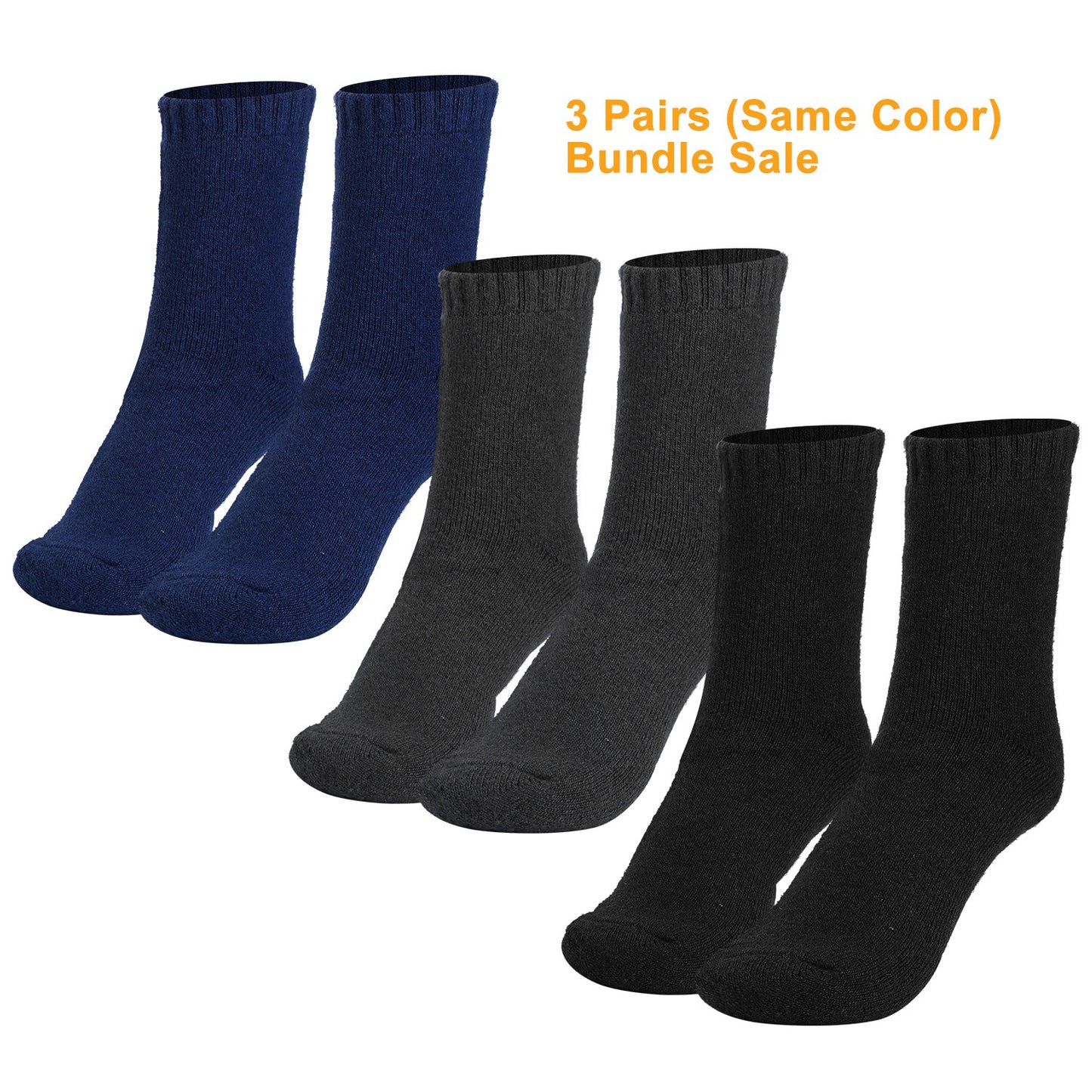 3 Pairs Men Warm Wool Socks Soft Cozy Winter Thermal Socks For Men Thick