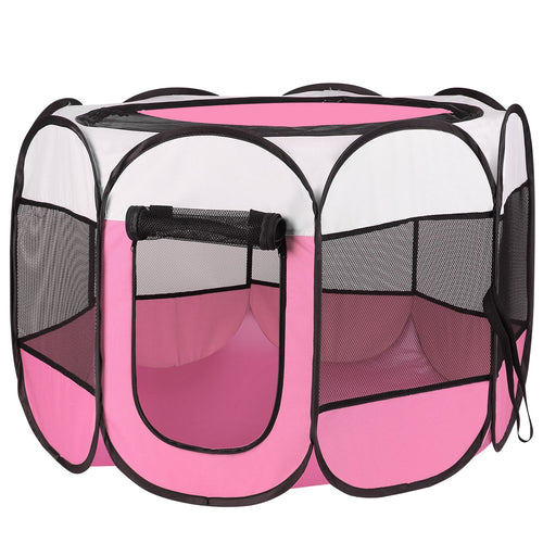 Portable Foldable Pet Tent Exercise Pen Kennel Removable Zipper Top and Bot 4359