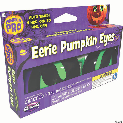 Fade In & Fade Out Battery-Operated Eerie Green Pumpkin Eyes Halloween