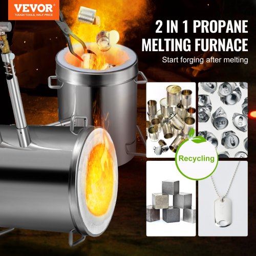 Propane Melting Furnace Kit 12KG Large Capacity Foundry Home Kilns Stainless