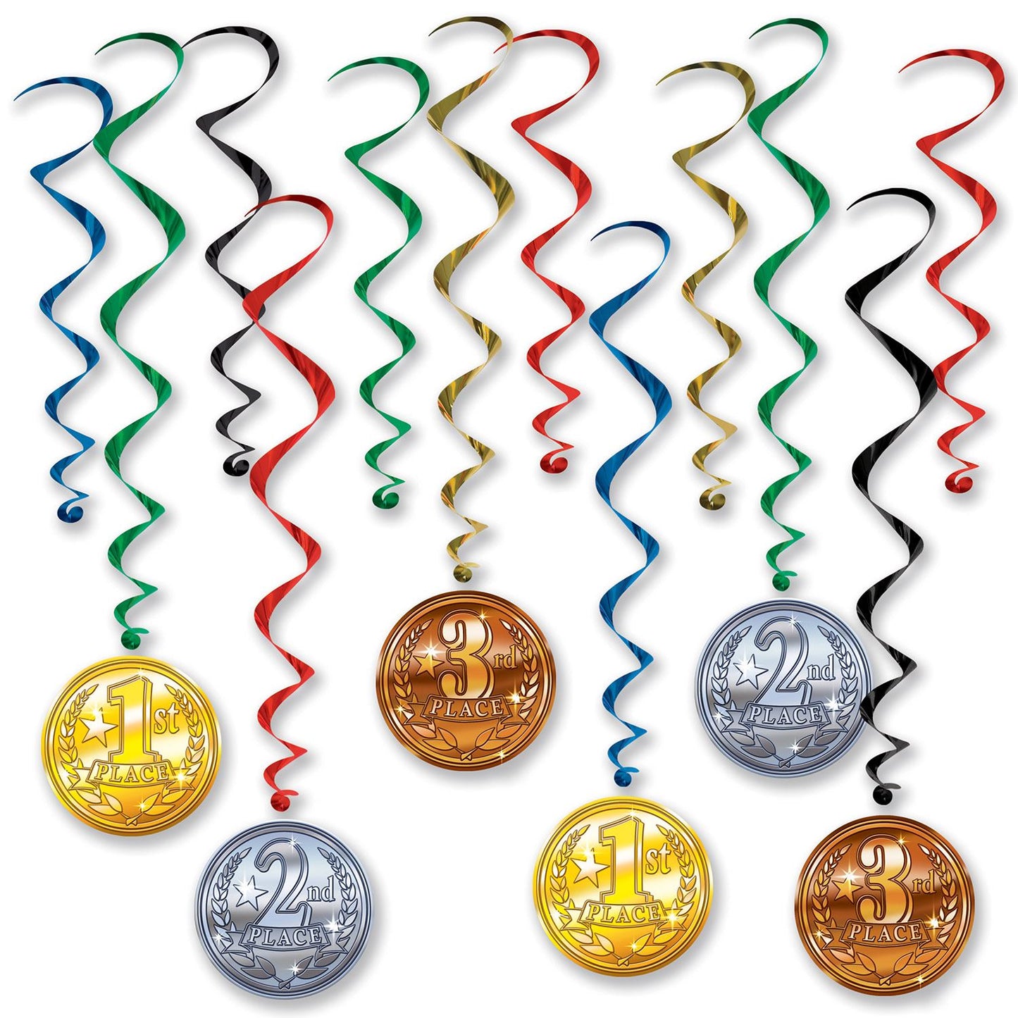 Beistle Award Medal Whirls - Party Supply Decoration for Sports