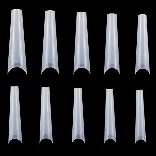 500Pcs False Nail Tips C Curve Half Cover French Nails Extra Long Fake Finger
