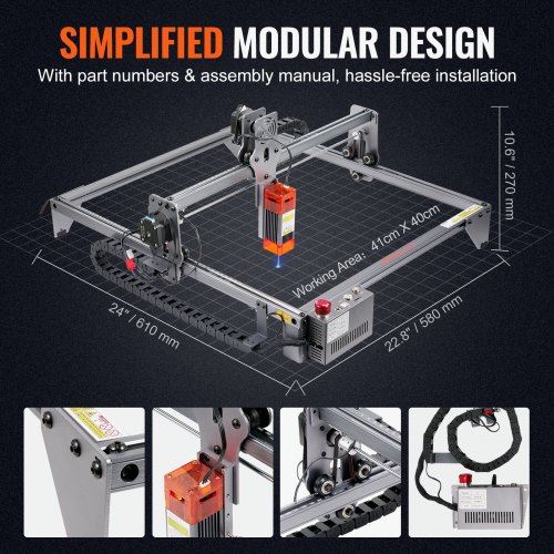 Laser Engraver 5W Output Laser Engraving Machine 16.1" x 15.7" Large Working
