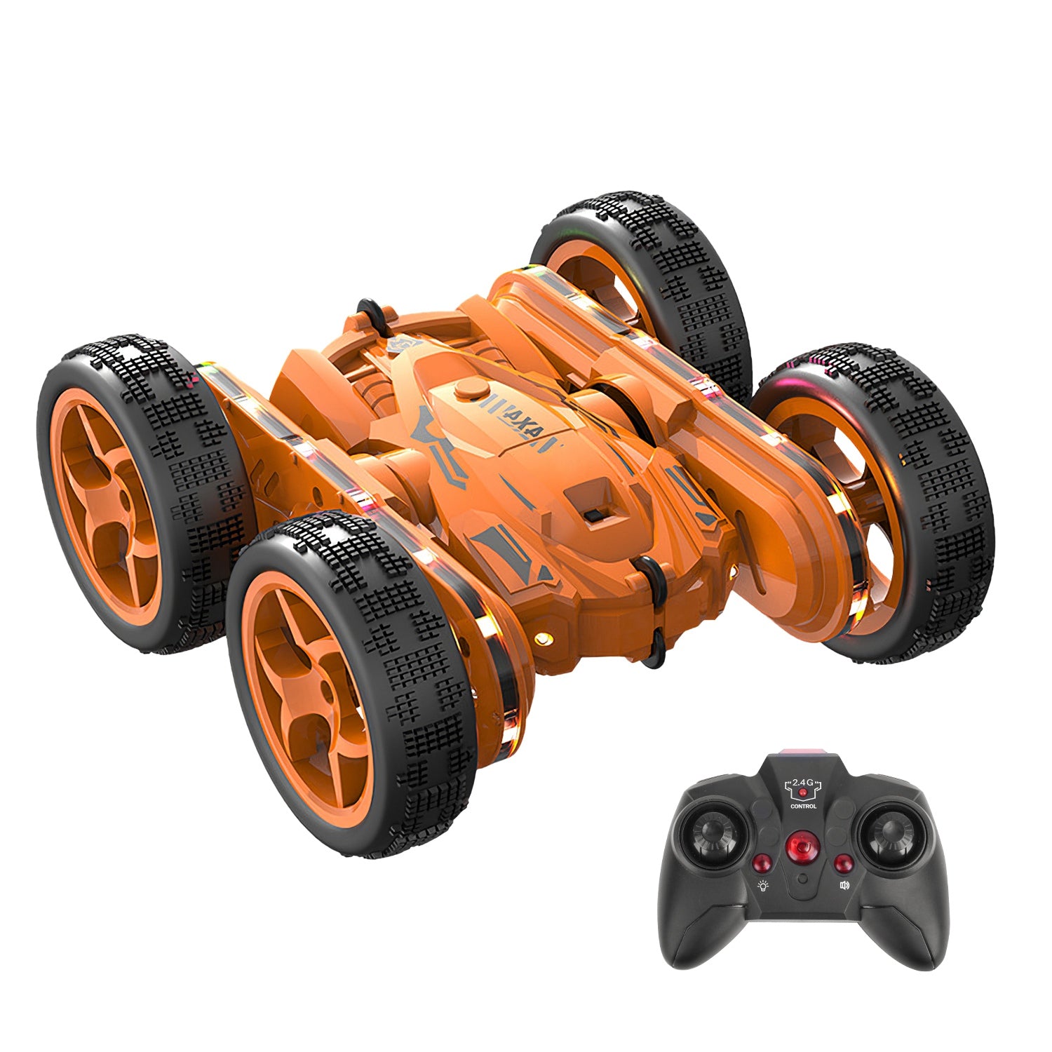 Kid Driving RC Stunt Car 7 Color Strip Light Dynamic Music Swing Arm 7846